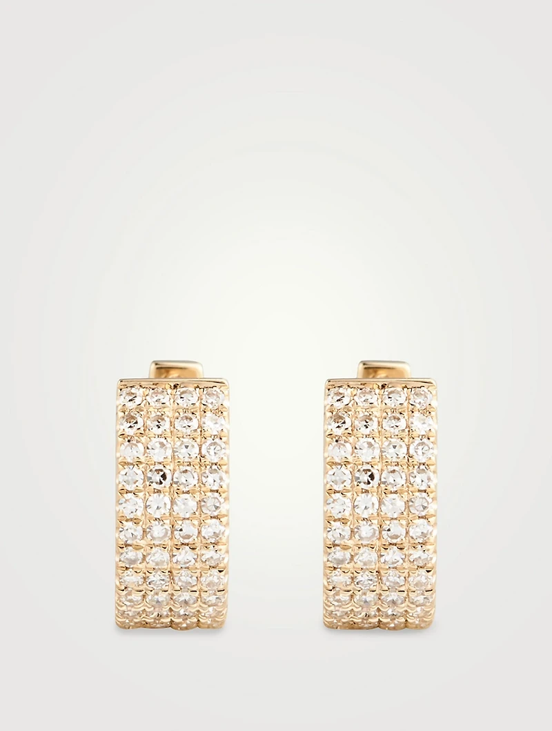 Jumbo 14K Gold Huggie Hoop Earrings