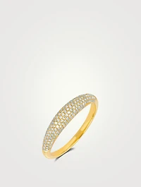 14K Gold Diamond Dome Ring
