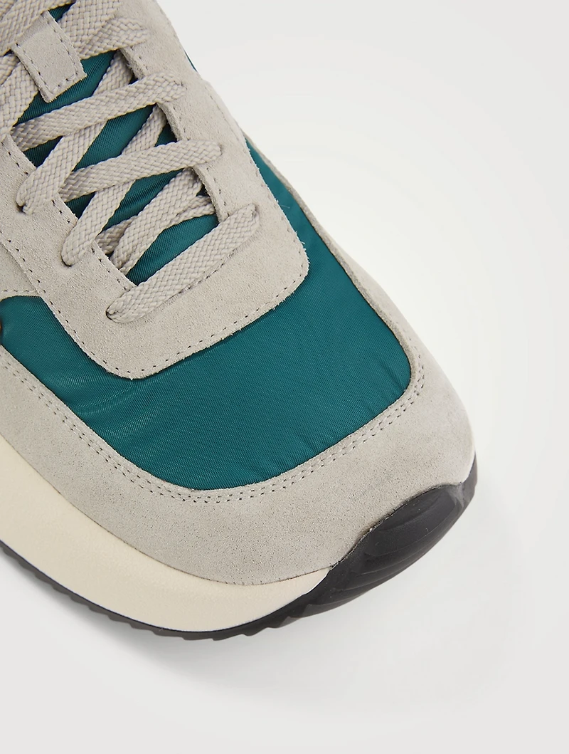 Nylon And Leather Sneakers