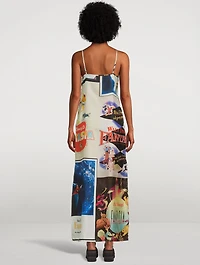 Stella McCartney x Disney Silk Twill Maxi Slip Dress Fantasia Poster Print