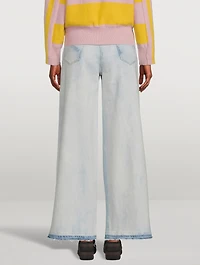 Stella McCartney x Disney Bleached Shadow Spots High-Waisted Wide Leg Jeans