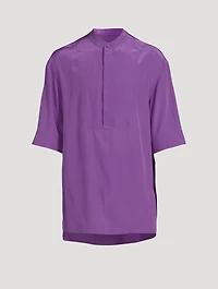 Washed Silk Short-Sleeve Shirt