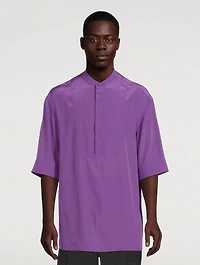 Washed Silk Short-Sleeve Shirt