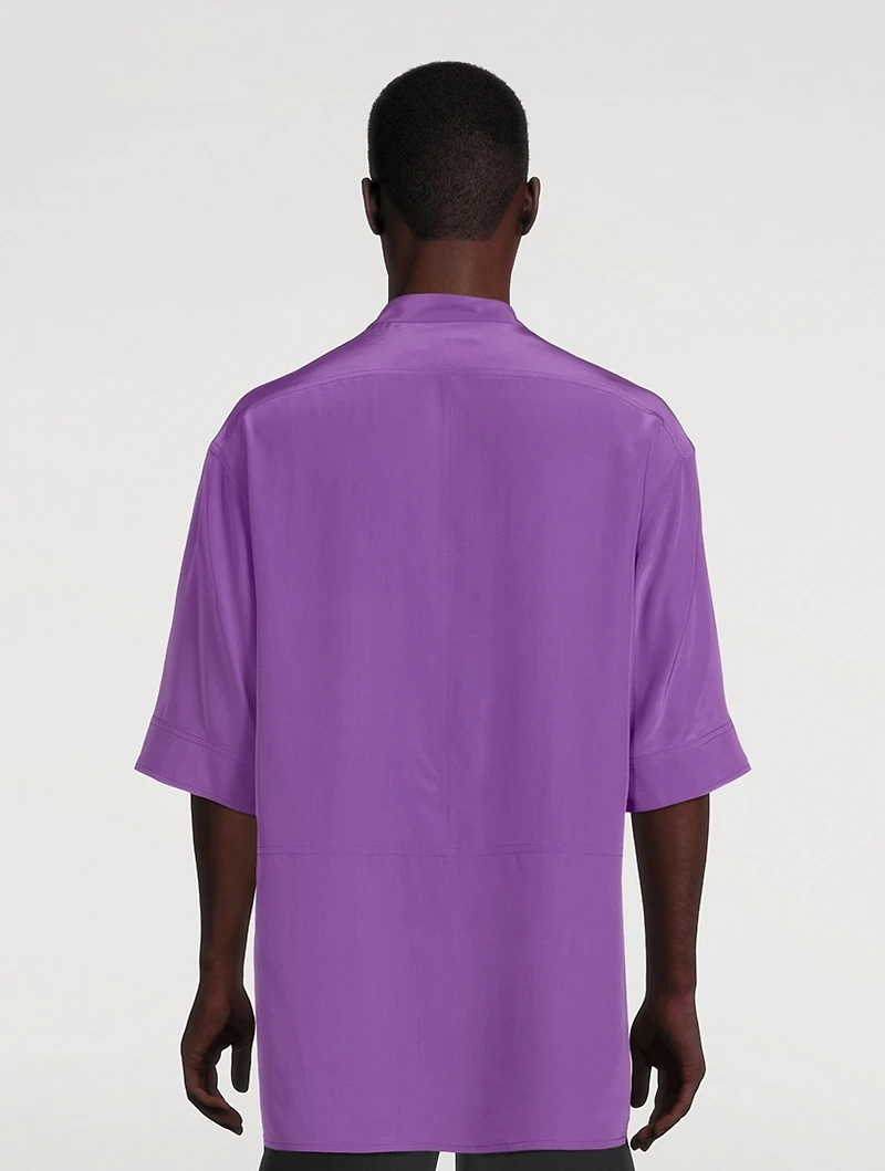 Washed Silk Short-Sleeve Shirt
