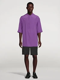 Washed Silk Short-Sleeve Shirt