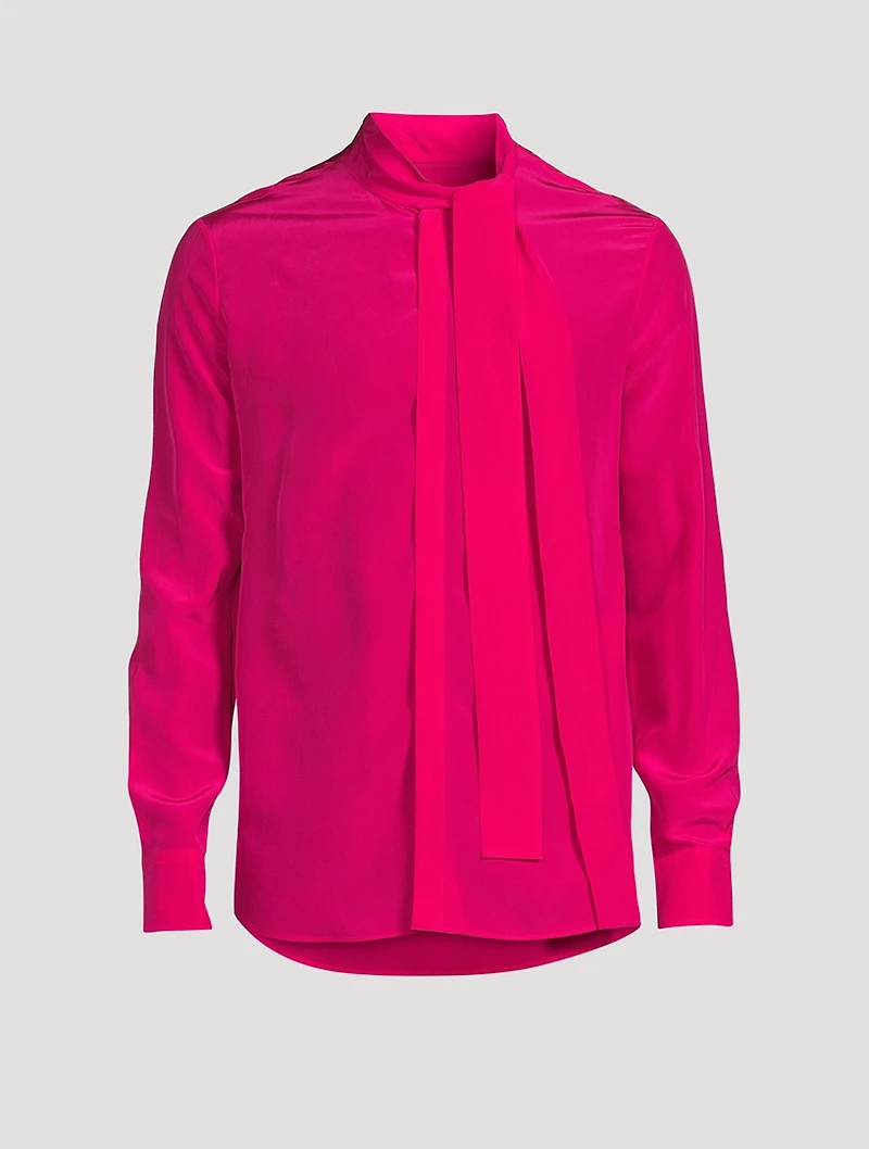 Silk Tie-Neck Blouse