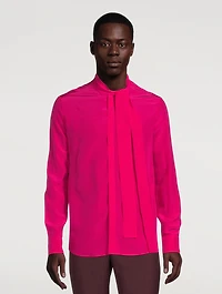Silk Tie-Neck Blouse