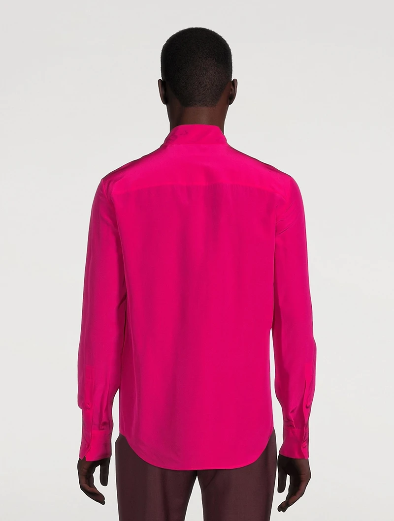 Silk Tie-Neck Blouse
