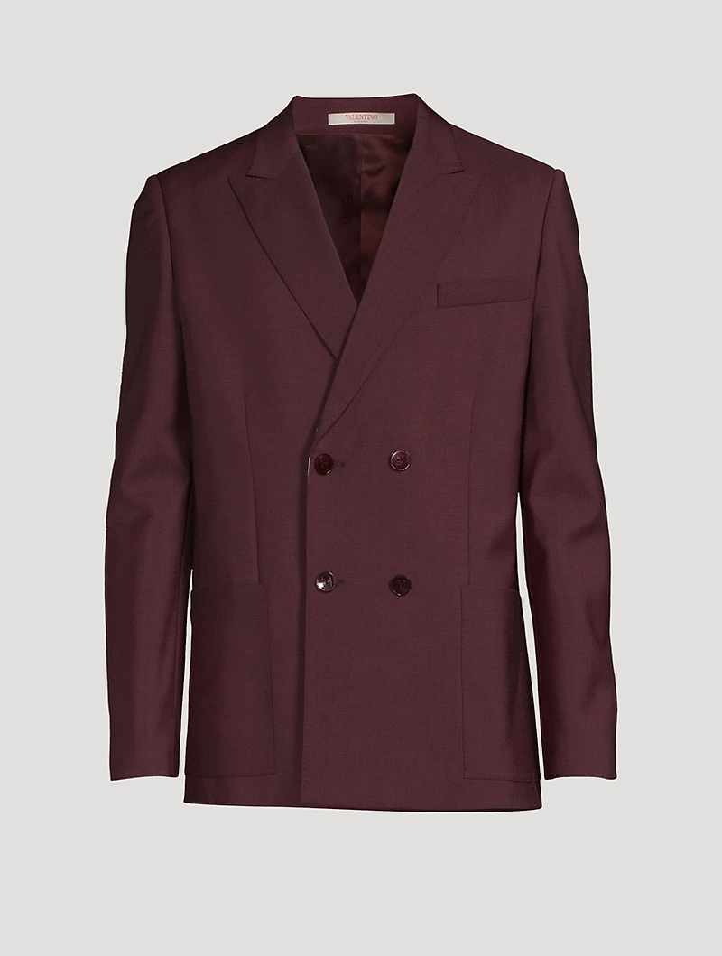 Mohair and Wool Double-Breasted Jacket