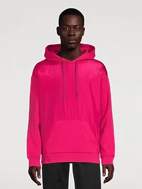 Cotton Hoodie With Taffeta Panel