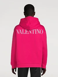 Cotton Hoodie With Taffeta Panel