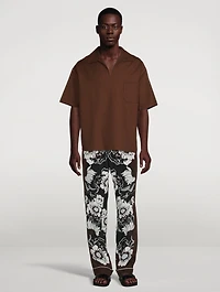 Silk Pajama Pants Floral Print