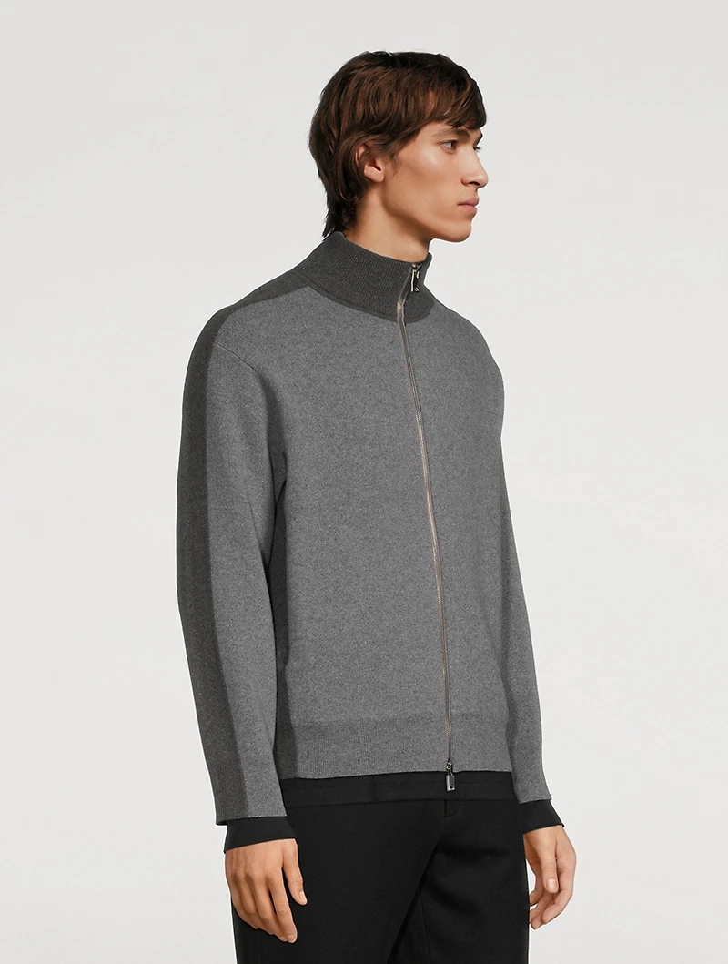 Wool And Cashmere Zipper Jacket