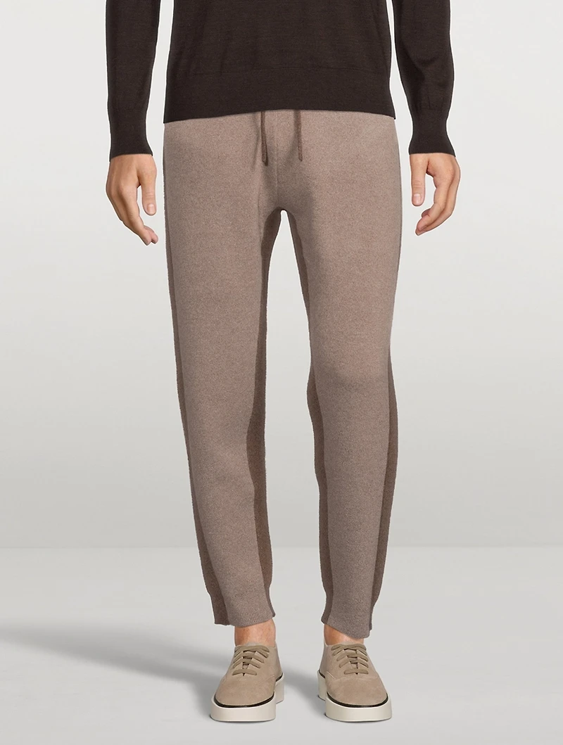 Wool And Cashmere Two-Tone Jogger Pants