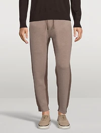 Wool And Cashmere Two-Tone Jogger Pants
