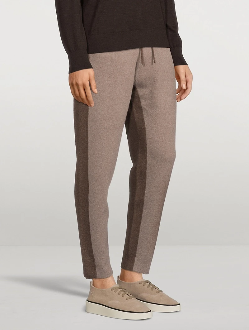 Wool And Cashmere Two-Tone Jogger Pants