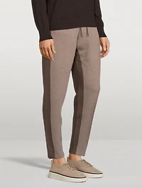Wool And Cashmere Two-Tone Jogger Pants