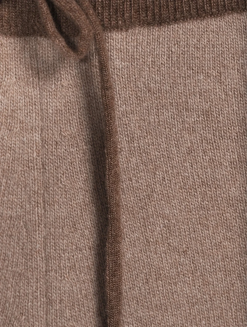 Wool And Cashmere Two-Tone Jogger Pants