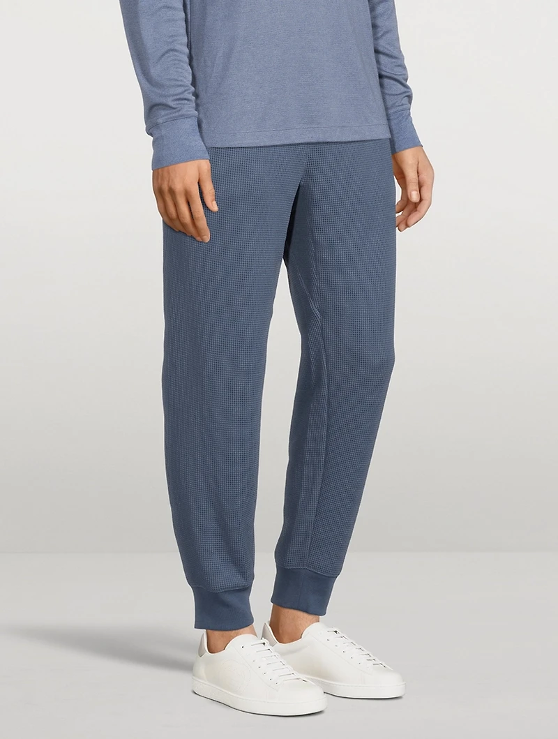 Cotton Waffle-Knit Jogger Pants