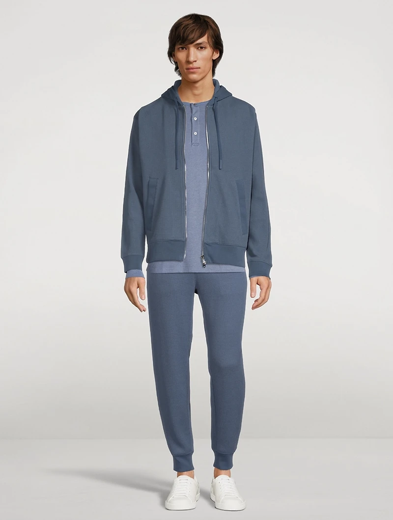 Cotton Waffle-Knit Jogger Pants