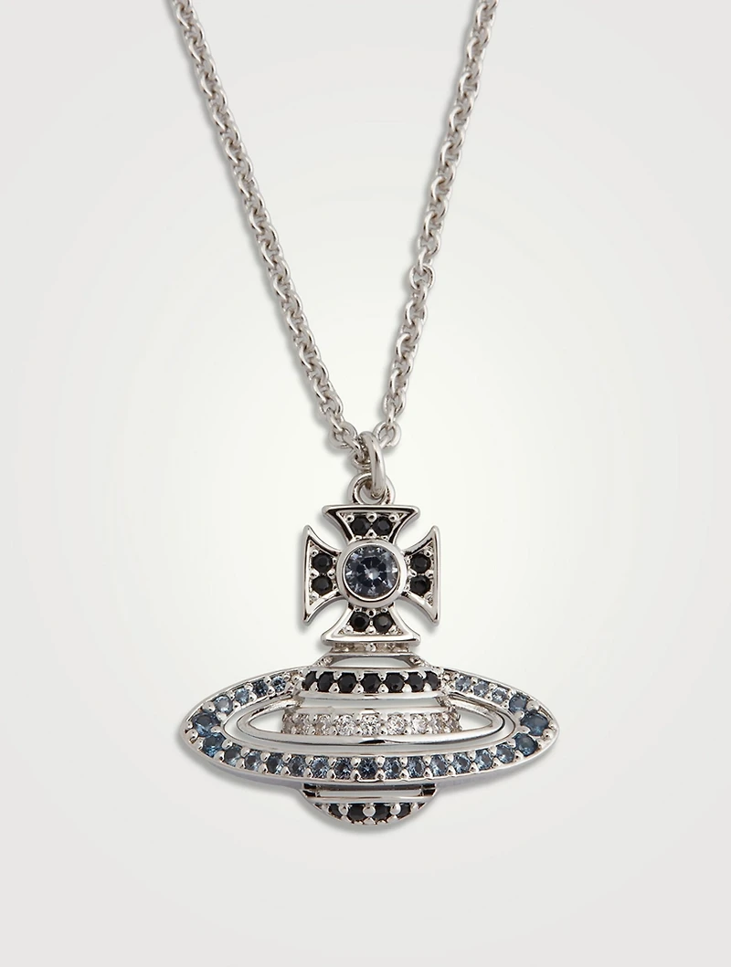 Hermine Bas Relief Pendant Necklace With Swarovski Crystals