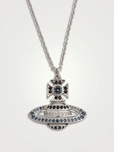 Hermine Bas Relief Pendant Necklace With Swarovski Crystals