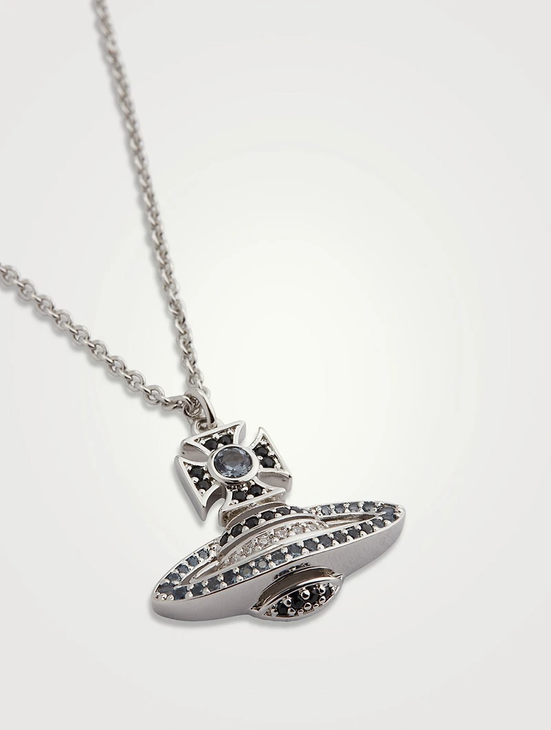 Hermine Bas Relief Pendant Necklace With Swarovski Crystals