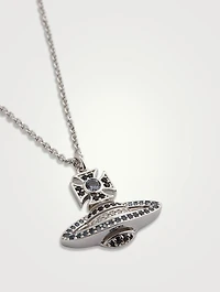 Hermine Bas Relief Pendant Necklace With Swarovski Crystals