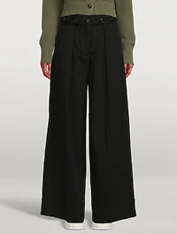 Belted Wide-Leg Trousers