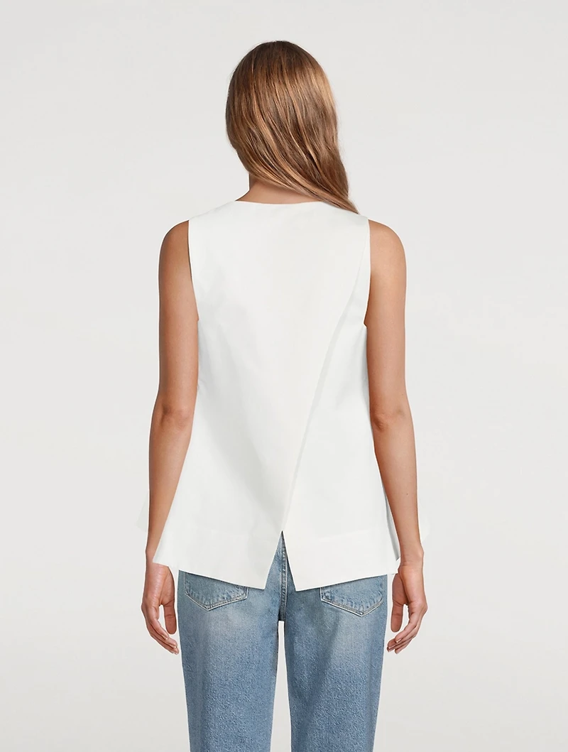 Cotton Twill Sleeveless Top