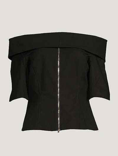 Off-The-Shoulder Structured Cotton Top