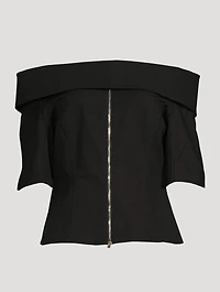 Off-The-Shoulder Structured Cotton Top
