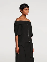 Off-The-Shoulder Structured Cotton Top