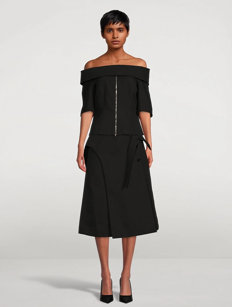 Off-The-Shoulder Structured Cotton Top