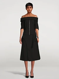 Off-The-Shoulder Structured Cotton Top