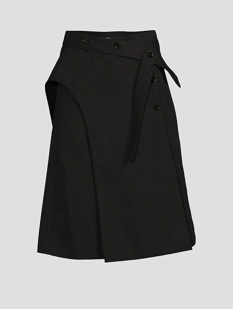 A-Line Structured Cotton Midi Skirt