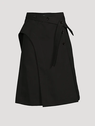 A-Line Structured Cotton Midi Skirt