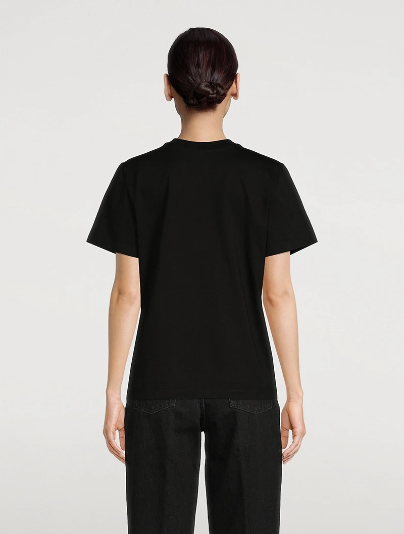 Cotton T-Shirt With Floral Embellishment