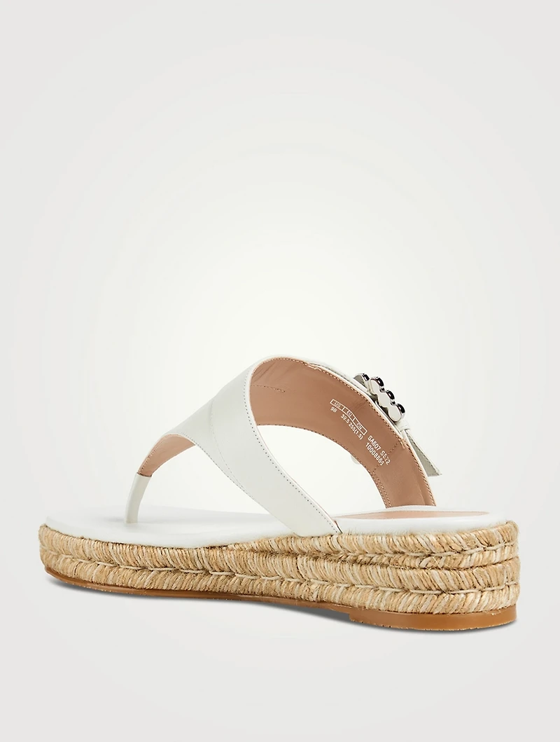 Pearl Buckle Espadrille Sandals