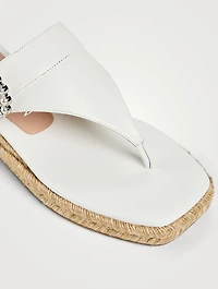 Pearl Buckle Espadrille Sandals