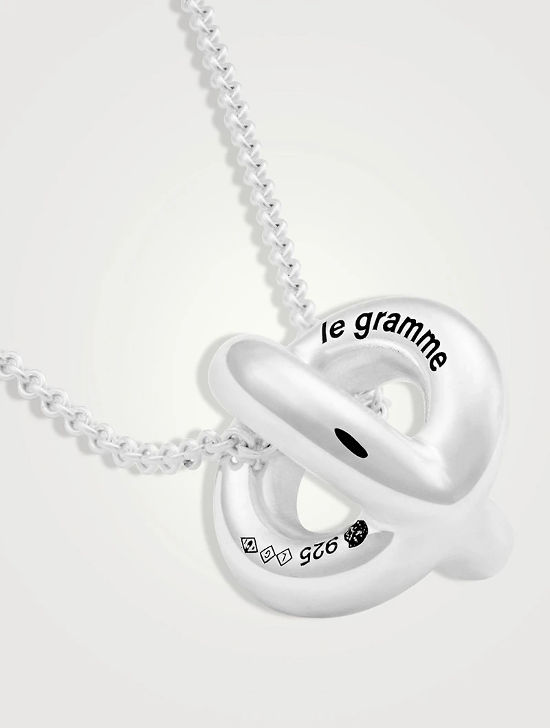 3g Polished Sterling Silver Entrelacs Pendant Necklace