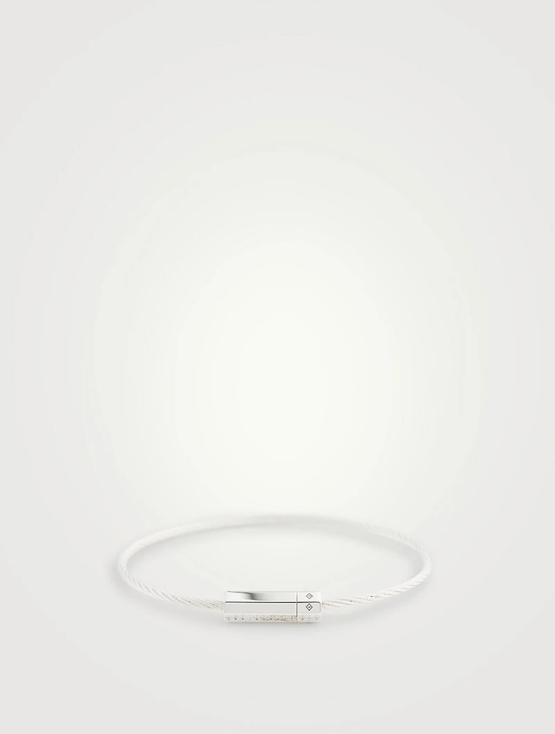 7g Polished Sterling Silver Octagon Cable Bracelet With Diamonds