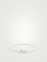 7g Polished Sterling Silver Octagon Cable Bracelet With Diamonds