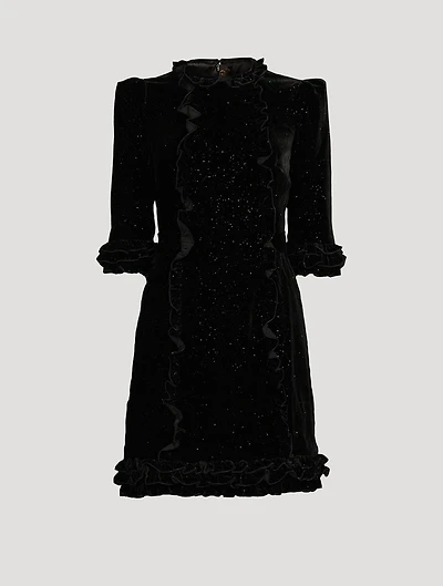 Cate Sparkle Velvet Mini Dress