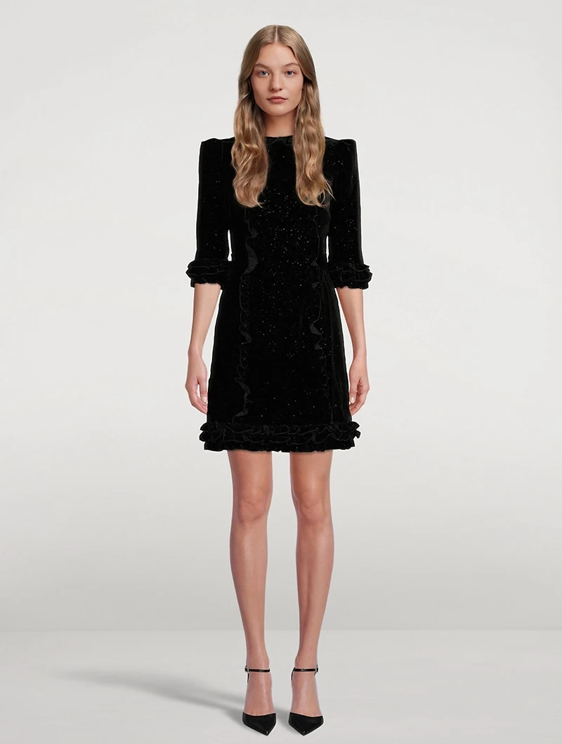Cate Sparkle Velvet Mini Dress