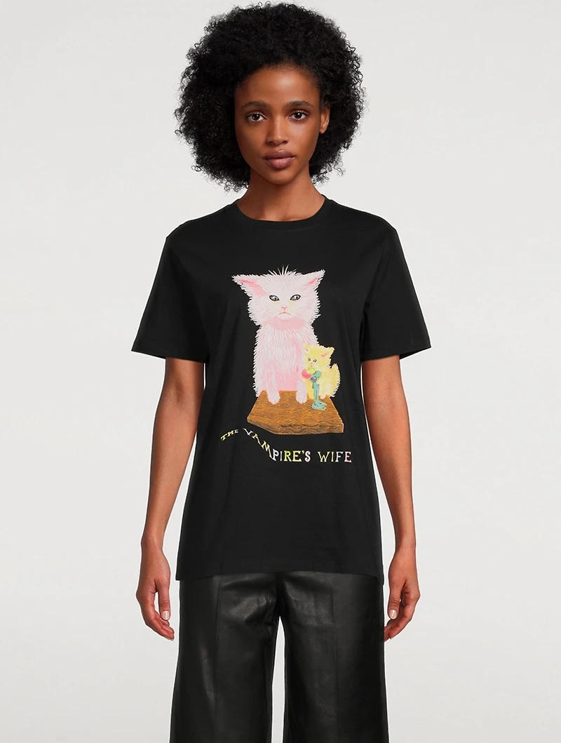 Ice Cream Cat Cotton T-Shirt