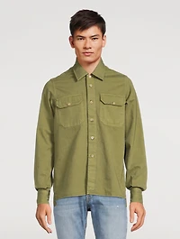 Herringbone Cotton Oversized Shirt