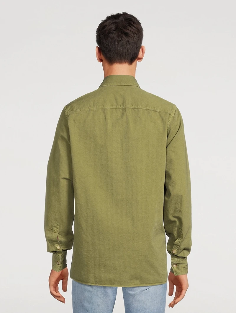 Herringbone Cotton Oversized Shirt