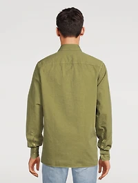 Herringbone Cotton Oversized Shirt