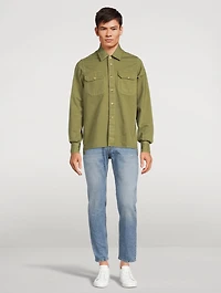 Herringbone Cotton Oversized Shirt